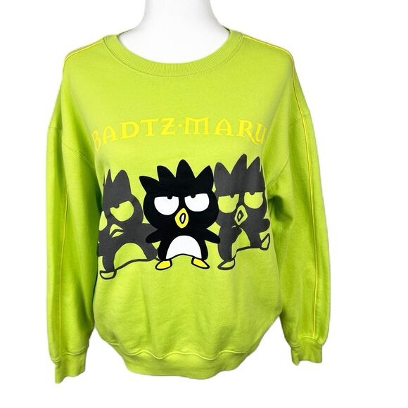 Sanrio Sweaters - Sanrio Badtz-Maru Lime Green Sweater XL